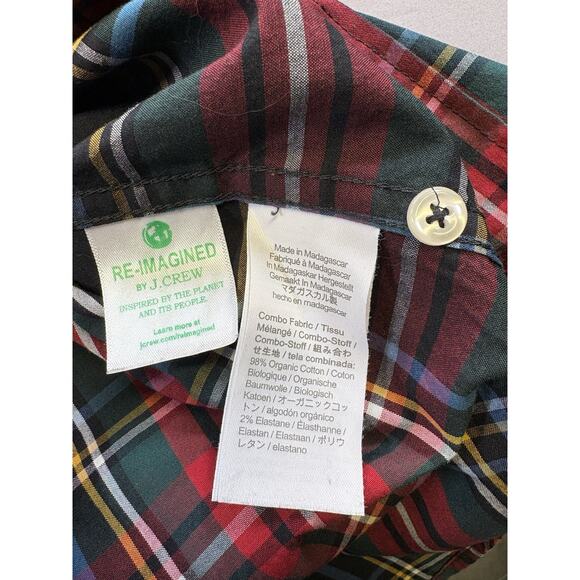 J.Crew Mens Classic Stretch Secret Wash Organic Cotton Plaid Shirt Medium - Picture 7 of 8